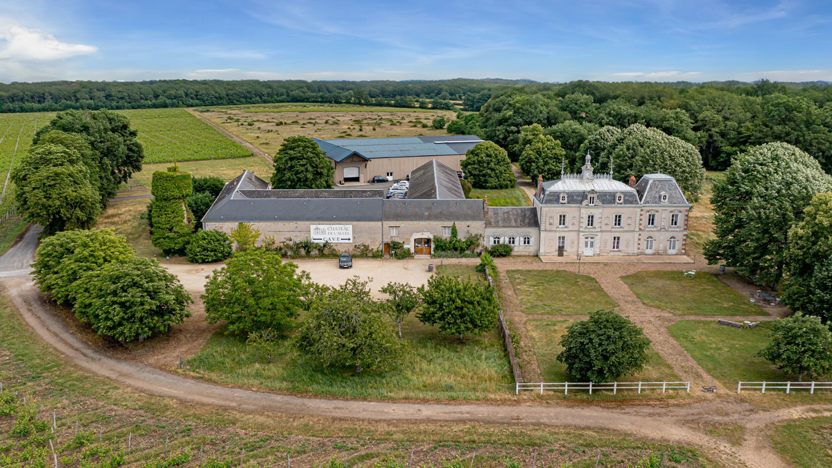 Chateau drone ciel bleu