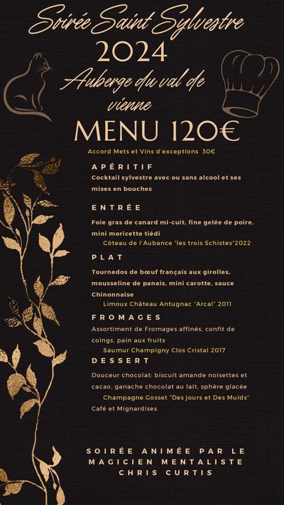 Menu Saint Sylvestre 2024