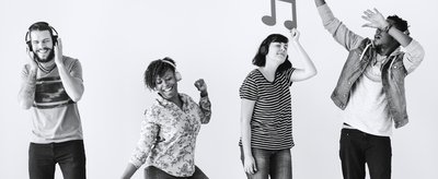 People together enjoying music