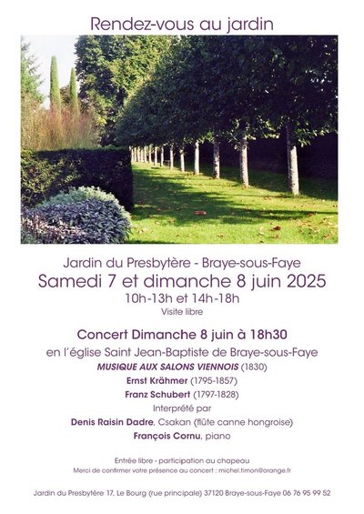 RV au jardin et concert Braye-sous -Faye 7 et 8 juin 2025