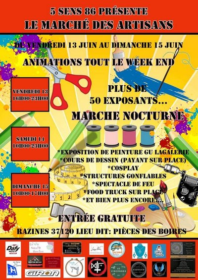 Marché des artisans Razines 13 au 15 juin 2025