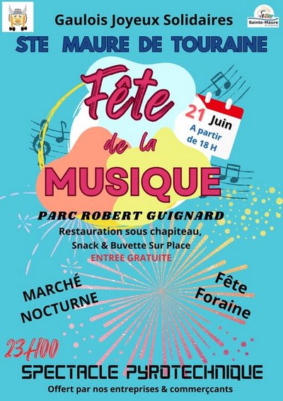 Fête de la musique Sainte-Maure de Touraine 21 juin 2025