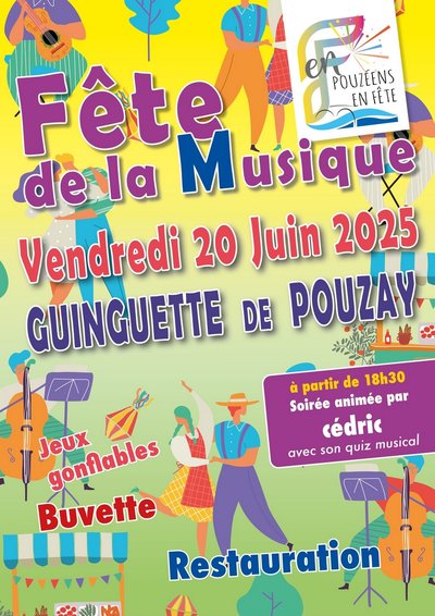Fête de la musique Guinguette Pouzay 20 juin 2025