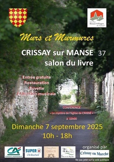 Murs et Murmures salon du livre Crissay-sur-Manse 7 septembre 2025