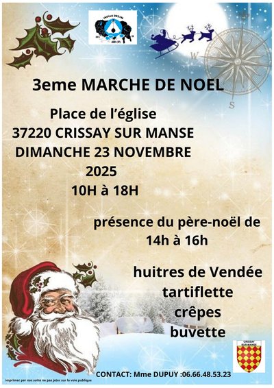 Marché de Noël Crissay-sur-Manse 23 novembre 2025