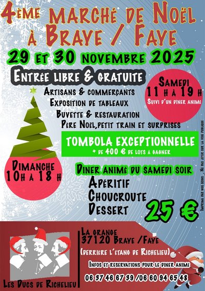 Marché Noël Ducs de Richelieu Braye-sous-Faye 29 et 30 novembre 2025
