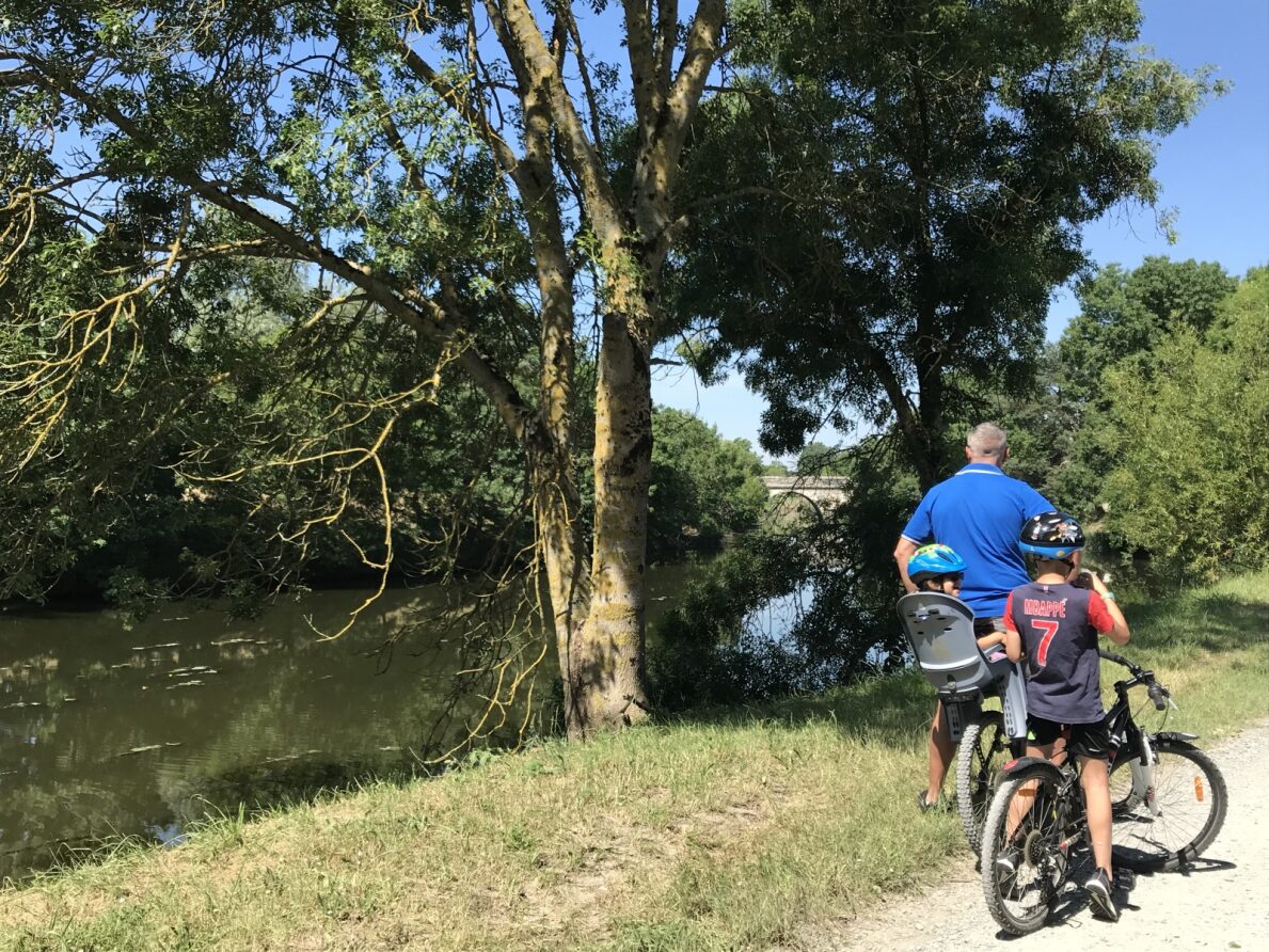 Cycliste au bord de l'Authion